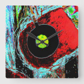 Frequency Serpent – Abstract Energy Wall Clock Vierkante Klok (Voorkant)