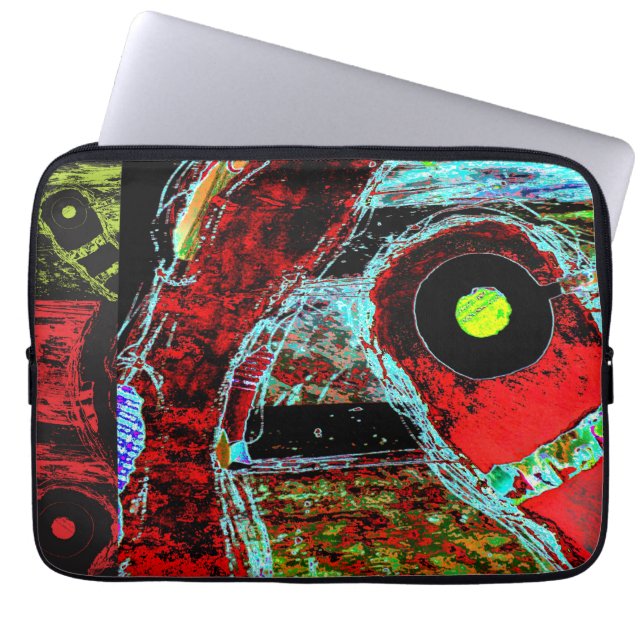 Frequency Serpent – Abstract Energy Wrapped Canvas Laptop Sleeve (Voorkant)