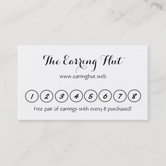 "Frequent Bezoeker" (8 cirkels) Visitekaartjes Klantenkaartje (Voorkant)