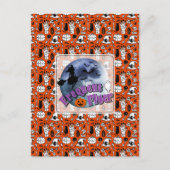 Frequent Flyer Halloween Heks Riding Broomstick Briefkaart (Voorkant)