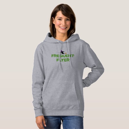 Frequent Flyer (heks) Green Version Hoodie (Voorkant volledig)