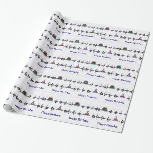Frequentielijnen, Cake, Pet Birthday Gift Wrap Cadeaupapier
