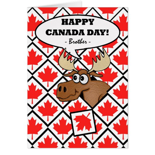 Frère Canada Fête Funny Moose Maple Feuilles (Devant)