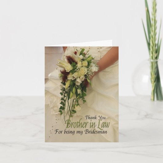 Frère en Droit Bridesman merci (Devant)