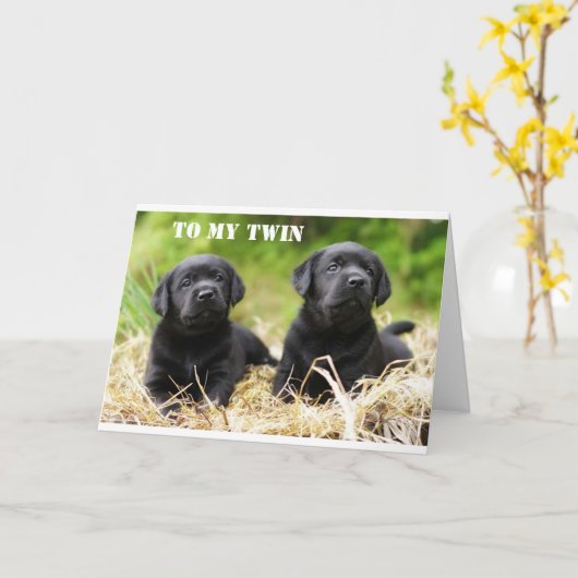 **FRÈRE JUMEAU OU SOEUR JUMELLE** CARTE D'ANNIVERS (Fleur jaune)