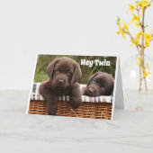 **FRÈRE JUMEAU OU SOEUR JUMELLE** CARTE D'ANNIVERS (Fleur jaune)