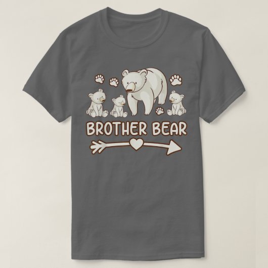 frère porter un tshirt 3 petits, frère ours tshirt (Design devant)