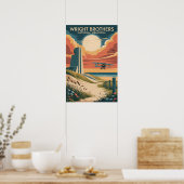 Frères Wright | Affiche Vintage Outer Banks (Cuisine)