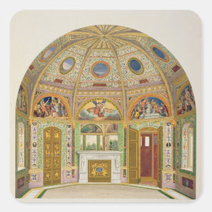 Fresco decoration in the Summer House of Buckingha Vierkante Sticker