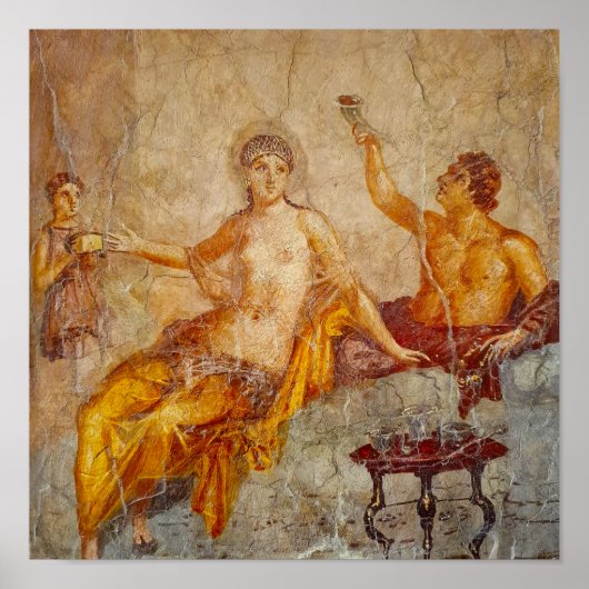 Fresco Private Drink scène in Pompeii Poster (Voorkant)