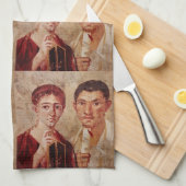 Fresco van Baker Terentius Neo en zijn vrouw Theedoek (Quarter Fold)
