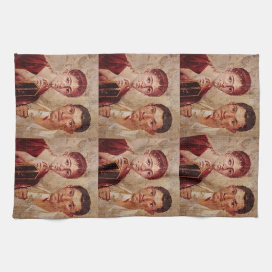 Fresco van Baker Terentius Neo en zijn vrouw Theedoek (Horizontaal)