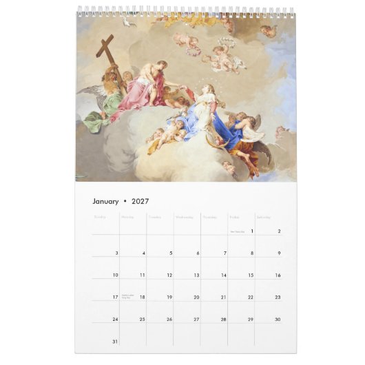 Fresco van de Beierse kloosters Kalender (Jan 2027)