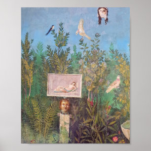 Fresco van een tuinscène, Pompeii Poster