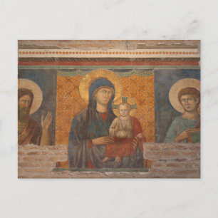 Fresco van Madonna en het kind Briefkaart