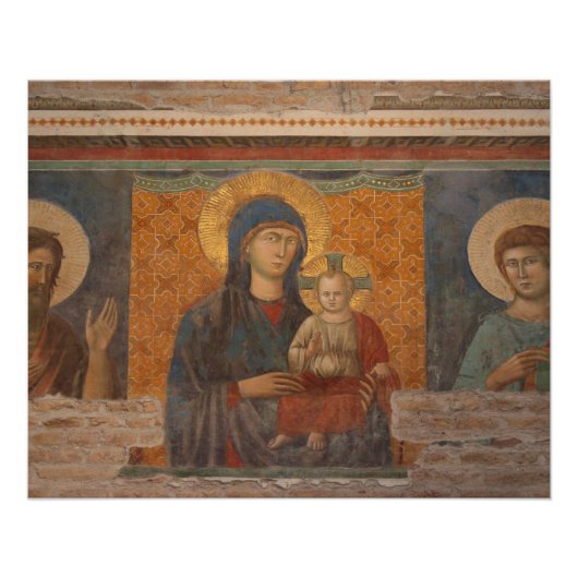 Fresco van Madonna en het kind Perfect Poster (Voorkant)