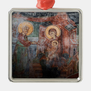 Fresco's uit de 14e-eeuwse Servische Kerk, 2 Metalen Ornament
