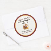 Fresh Baked Cinnamon Roll Labels | Bakery Sticker (Envelop)