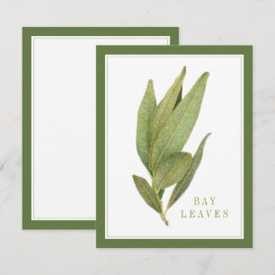 FRESH BAY FEUILLES 4.25x5.5 Carte Plat / Vert