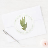 FRESH BAY FEUILLES Biz ID Grand Stickers Rond (Enveloppe)