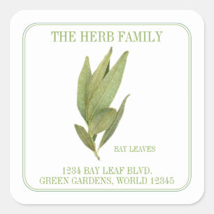 FRESH BAY LAAT kleine vierkante adreszegels achter Sticker