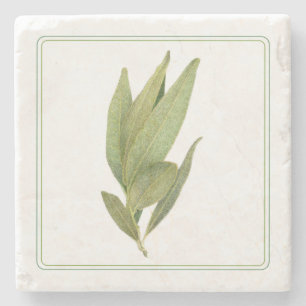 FRESH BAY LEAVES Marmersteen Onderzetter (-tekst)