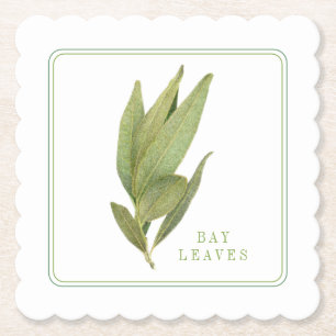 FRESH BAY LEAVES Schulpte Vierkante Onderzetters (