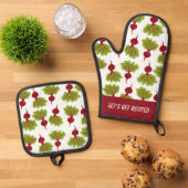 Fresh Beet Collection White Ovenwant & Pannenlap Set (Top down)