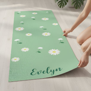 Fresh Bloom – Elegante Groene Zazzle Yogamat