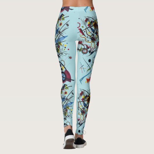 Fresh Blue Abstract Pattern Leggings (Achterkant)