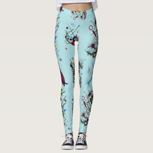 Fresh Blue Abstract Pattern Leggings (Voorkant)
