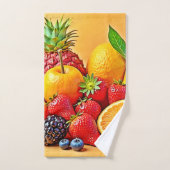 Fresh Bounty: Vibrant Fruit Harvest Design  (Serviette à main)