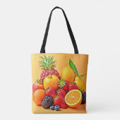 Fresh Bounty: Vibrant Fruit Harvest Design  Draagtas (Achterkant)