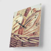 Fresh Bread Basket Kitchen Vierkante Klok (Hoek)