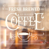 Fresh Brewed Coffee Business Raamsticker (Vel 2)