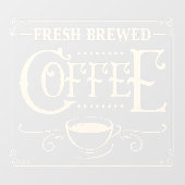 Fresh Brewed Coffee Business Raamsticker (Vel)