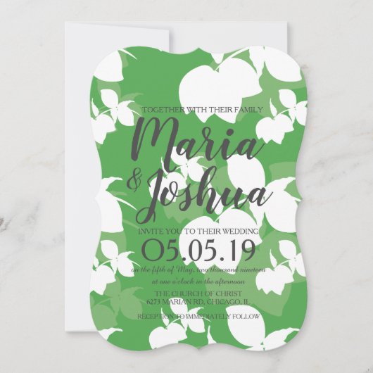 Fresh Bright Green Lemon Silo Pattern Wedding Kaart (Voorkant)