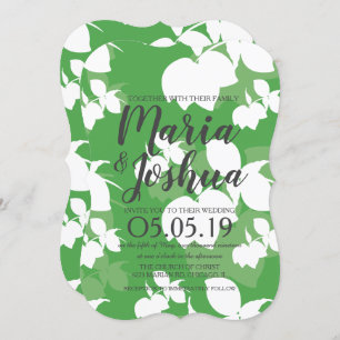 Fresh Bright Green Lemon Silo Pattern Wedding Kaart