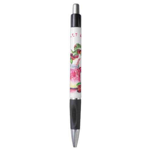 Fresh Cherry Drink Pen - Aangepaste tekst (Voorkant Verticaal)