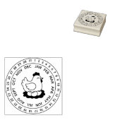 Fresh Chicken Eggs Carton Date Wheel Rubberstempel (Gestempeld)
