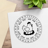 Fresh Chicken Eggs Carton Date Wheel Rubberstempel
