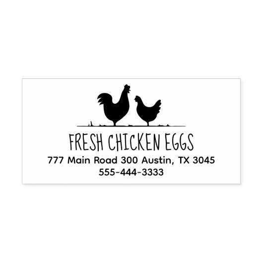Fresh Chicken Eggs Return Address Telephone Rubberstempel (Afrduk)