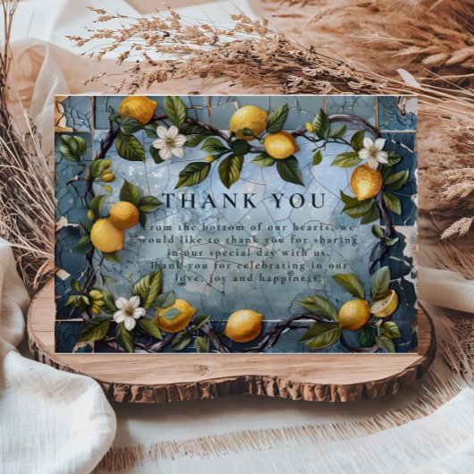 Fresh Citrus Botanical Wedding Bedankkaart