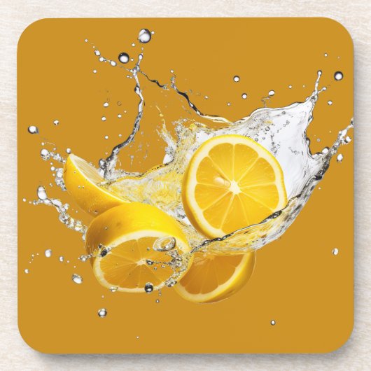 Fresh Citrus Coaster Set- Lemon Design Bier Onderzetter (Voorkant)