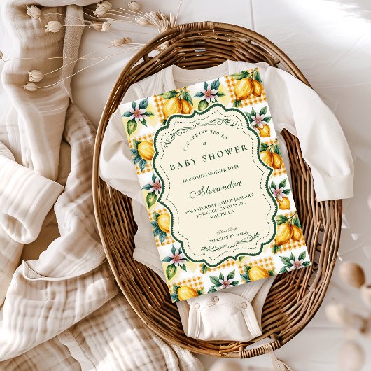 Fresh Citrus Floral Baby Shower Kaart