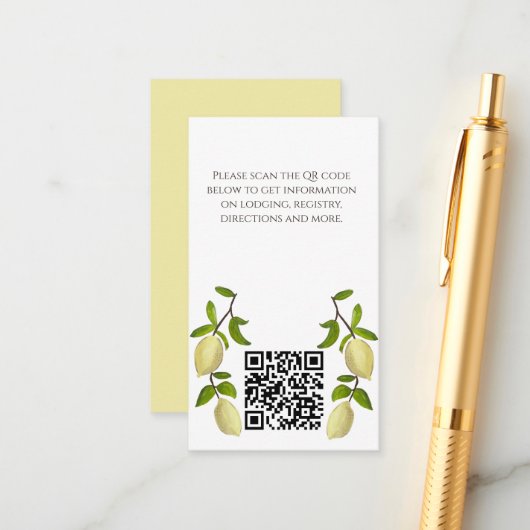 Fresh Citrus Painted Lemons Mediterranean Informatiekaartje (Voorkant / Achterkant in situ)