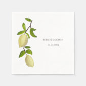 Fresh Citrus Painted Lemons Modern Mediterranean Servet (Voorkant)