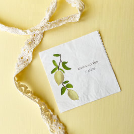 Fresh Citrus Painted Lemons Modern Mediterranean Servet