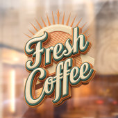 Fresh Coffee Donut Shop  Raamsticker (Vel 2)