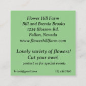 Fresh Cut Flower Boerderij Boeket Vierkante Visitekaartje (Achterkant)